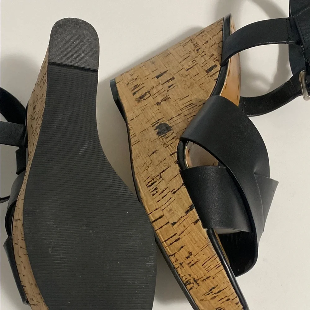 Women's Black Strappy Ankle‑Buckle Sandals